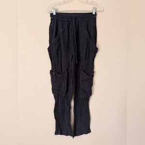 Free People Charcoal Cargo/Boho Pants